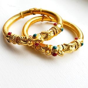 2pcs Golden Bracelet Set